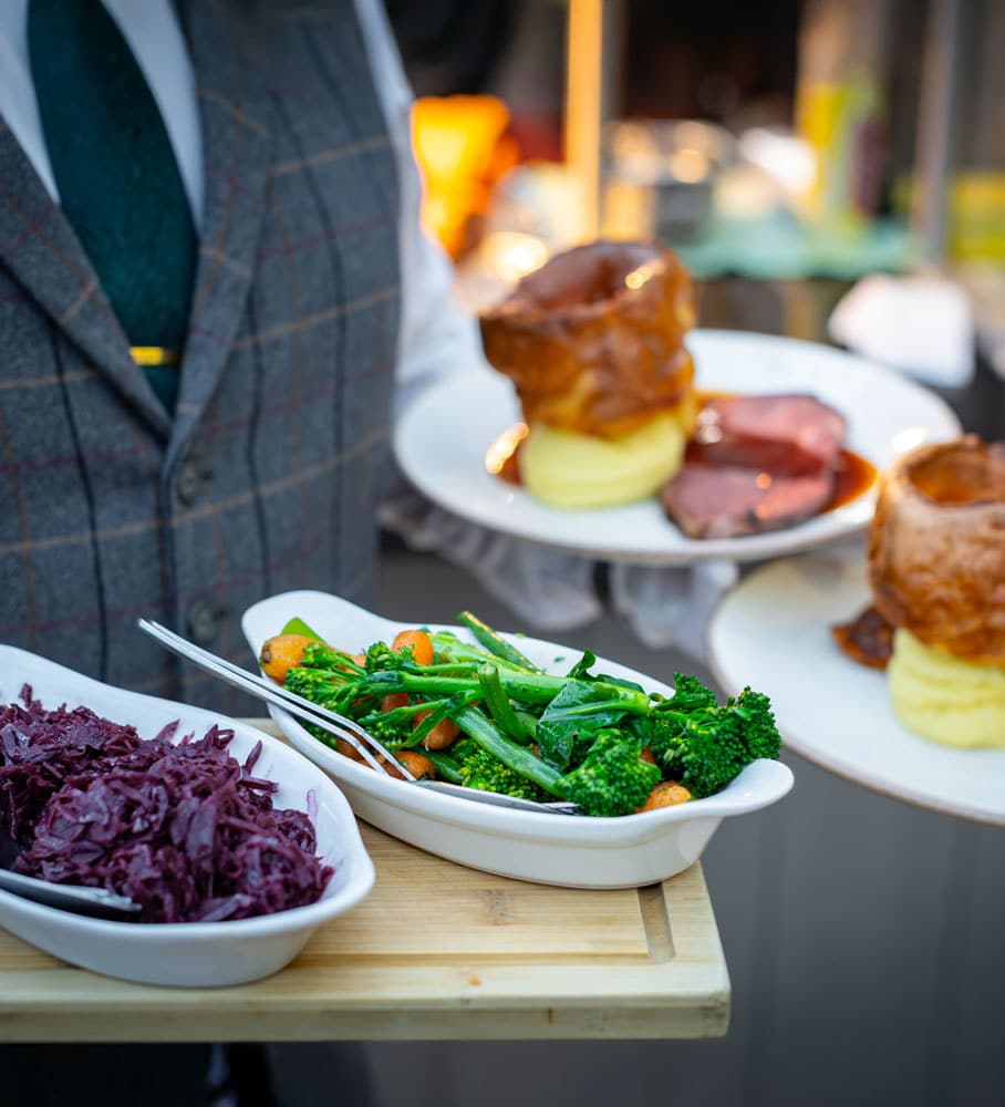 Man Holding Delicious Owston Hall Sunday Lunch